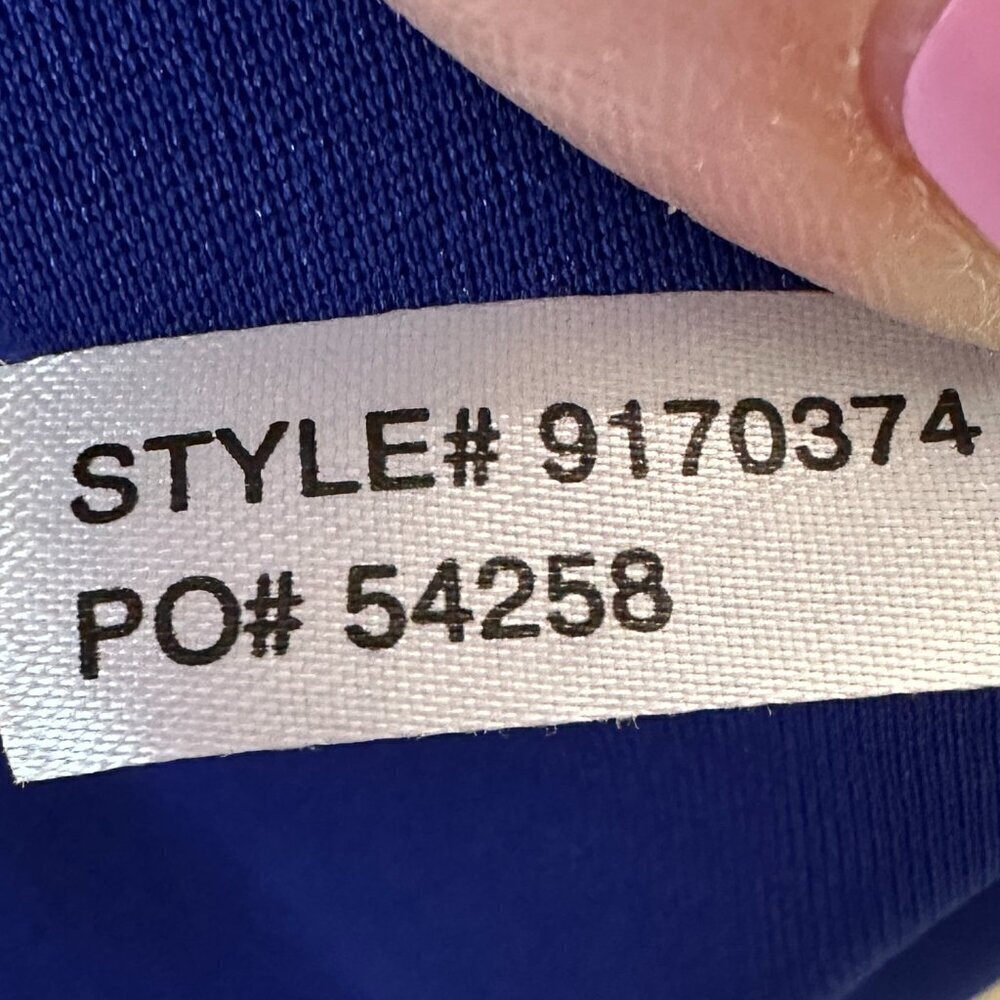 NWOT SLNY Womens Blue Sleeveless Pullover Surplice Hi-Low Maxi Dress Size: 6 - Picture 11 of 11